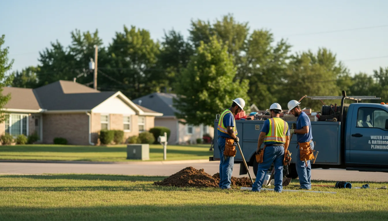 Residential water line and bathroom plumbing service in Drexel, MO